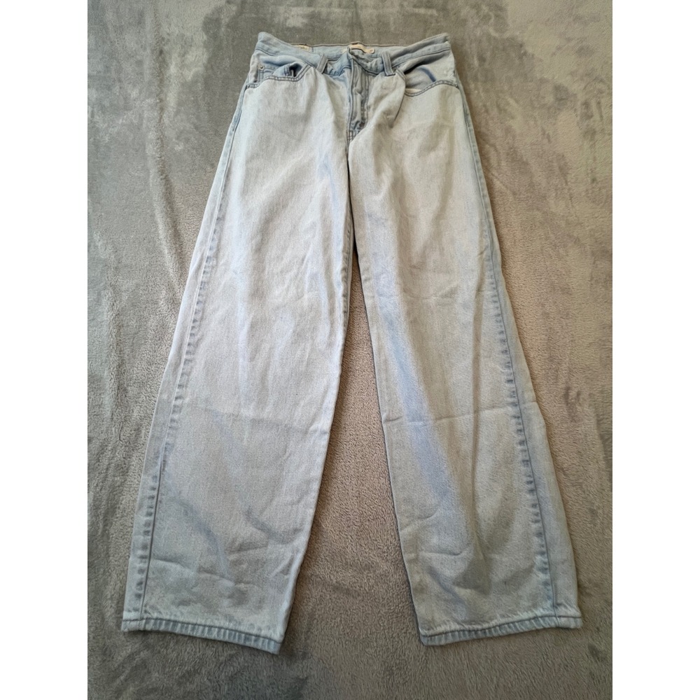 Levis Premium Baggy Dad Jeans Womens 27 Light Wash Wide Leg Denim